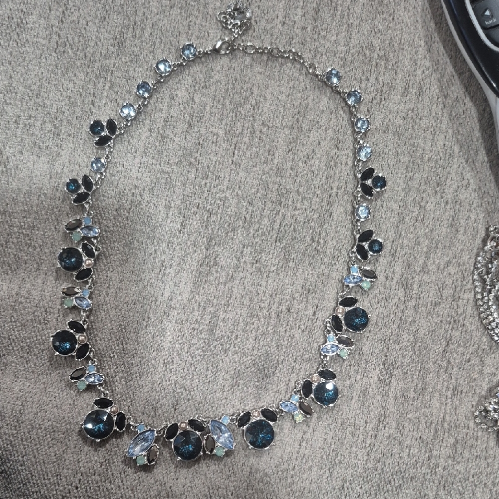 Simply Vera by Vera Necklace Silver Tone Blue Rhinestones Necklace